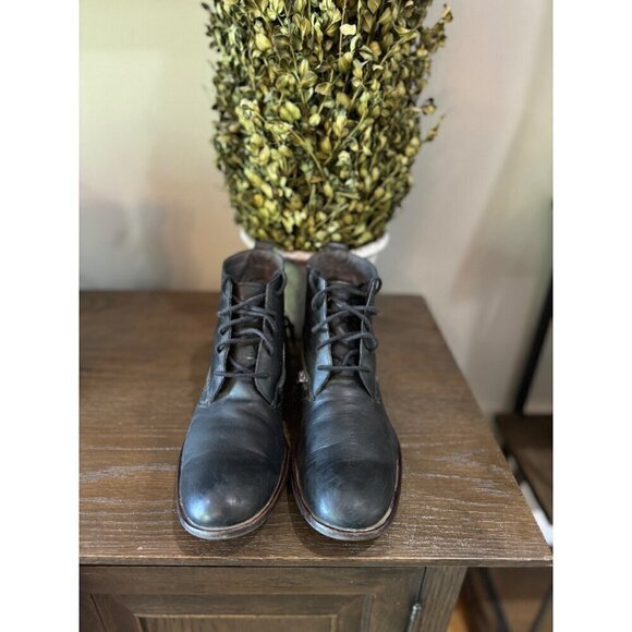 John Varvatos Leather Lace Up Boots Black Leather Mens Size US 9 - Picture 3 of 7